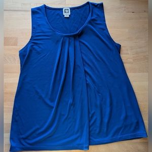 Anne Klein Small Royal Blue Pleated Tank Top